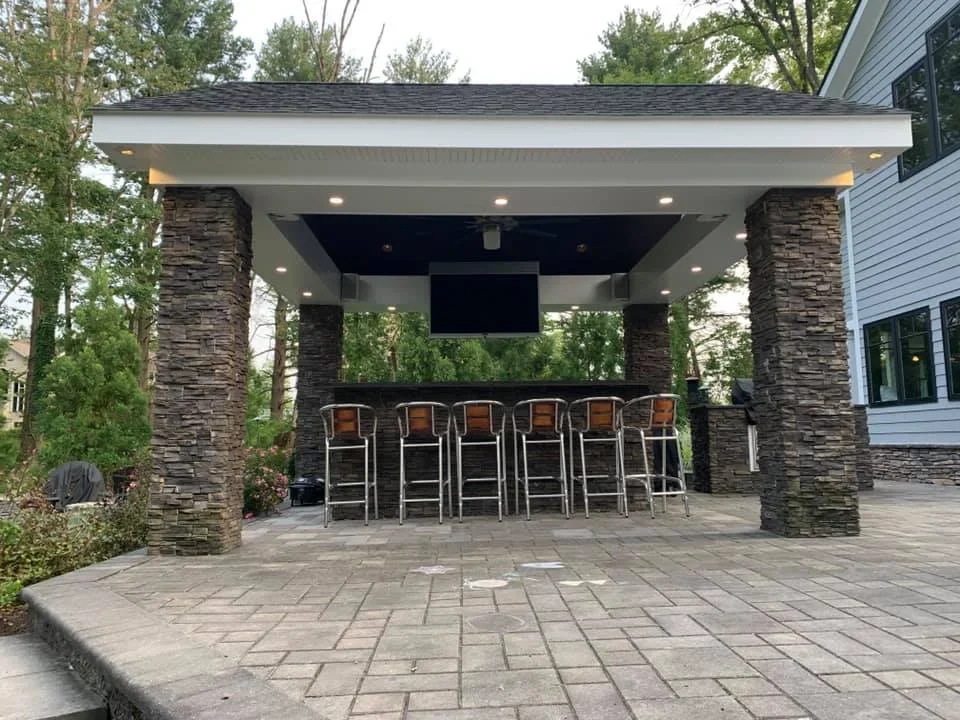 Outdoor pavilion lighting and power